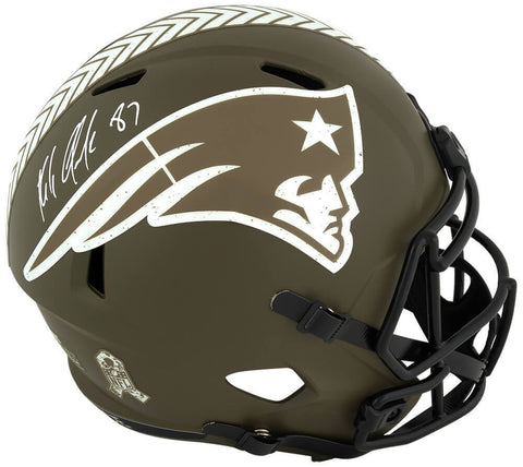 Rob Gronkowski Signed Patriots SALUTE Riddell F/S Speed Replica Helmet -(SS COA)