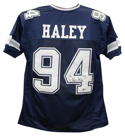 Charles Haley Autographed/Signed Pro Style Blue XL Jersey BAS 40269