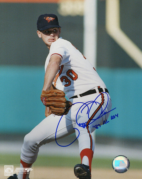 Gregg Olsen Signed Orioles White Jersey Pitching 8x10 Photo w/89 AL ROY (SS COA)