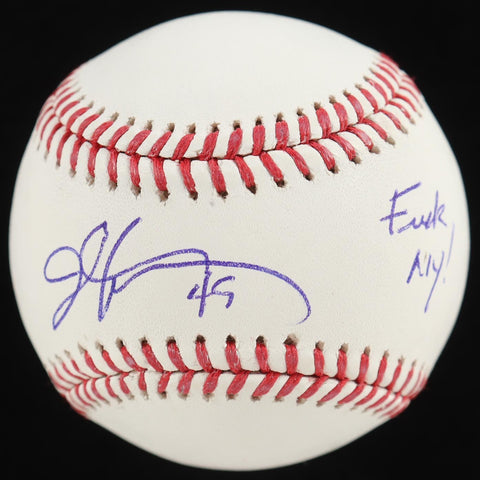 John Rocker Signed Baseball Inscribed "F*** NY" (Beckett) Alanta Braves Closer