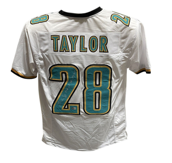 Fred Taylor Autographed/Signed Pro Style Jersey White Insc. Beckett 40942