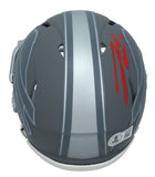 Josh Allen Autographed (Red Ink) Buffalo Bills Slate Mini Speed Helmet Beckett