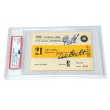 Pele Signed 1958 World Cup Debut Brazil Match Ticket Inscribed DEBUT - PSA 1.5