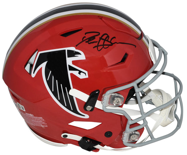 DEION SANDERS SIGNED ATLANTA FALCONS RED AUTHENTIC SPEEDFLEX HELMET BECKETT