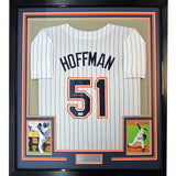 Framed Autographed/Signed Trevor Hoffman 35x39 San Diego Jersey BAS COA