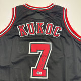 Autographed/Signed Toni Kukoc Chicago Black Jersey BAS COA