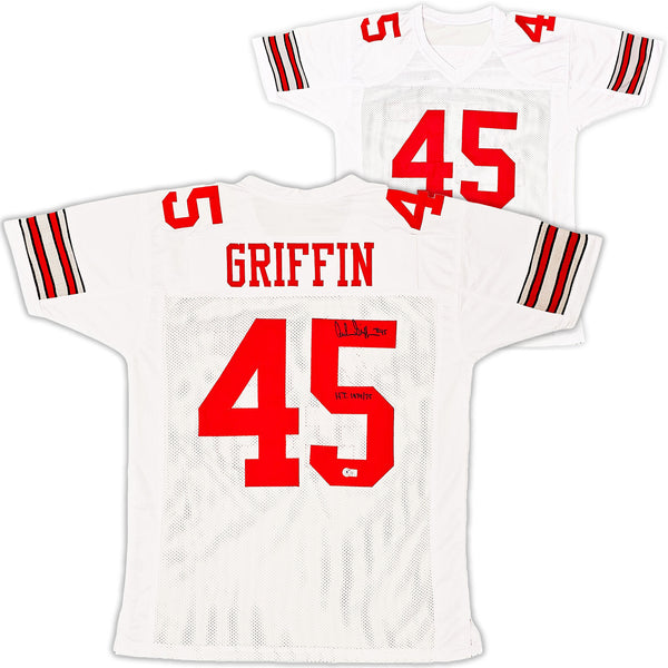 OHIO STATE ARCHIE GRIFFIN AUTOGRAPHED WHITE JERSEY HT 1974/75 BECKETT 216728