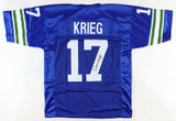 Dave Krieg Signed Seattle Seahawks Jersey (JSA COA) 3xPro Bowl Quarterback
