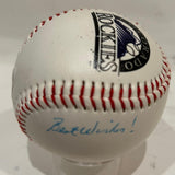 Don Baylor Autographed Colorado Rockies Logo Baseball Inscribed JSA COA