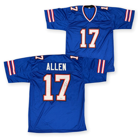 Josh Allen Autographed Custom Pro Style Signed Blue Football Jersey Beckett COA