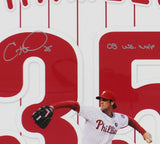 Cole Hamels Signed Philadelphia Phillies Framed 18x18 MLB Photo with "OS WS MVP"