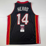 Autographed/Signed Tyler Herro Miami Black Basketball Jersey JSA COA