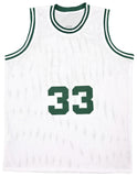 BOSTON CELTICS LARRY BIRD AUTOGRAPHED WHITE JERSEY BECKETT BAS WITNESS 239864