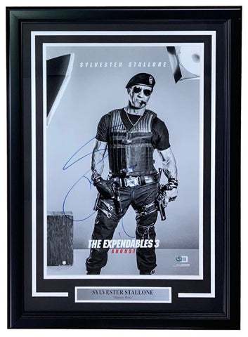 Sylvester Stallone Signed Framed 14x20 Expendables Photo BAS