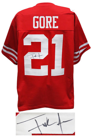 Frank Gore (San Francisco 49ers) Signed Red Custom Football Jersey -SCHWARTZ COA