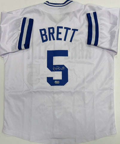 GEORGE BRETT - Kansas City Royals Signed Custom Replica White Jersey AUTO - BAS