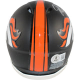 John Elway Autographed Denver Broncos Black Mini Helmet Beckett Witness 50203