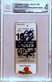 Emmitt Smith Signed Dallas Cowboys Ticket Stub 12/23/90 ROY Beckett Slab 43237