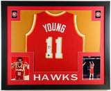 Trae Young Signed Atlanta Hawk 35x43 Framed Jersey (Beckett) #5 Overall Pk 2018