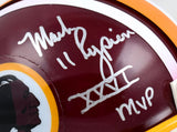 Mark Rypien Autographed Washington Football Mini Helmet W/ MVP- Beckett *Silver