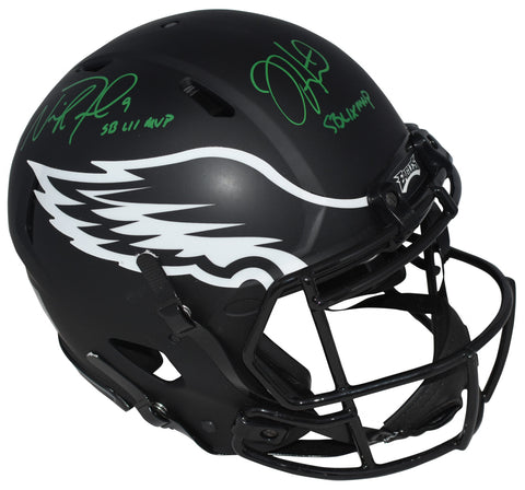 NICK FOLES JALEN HURTS SIGNED PHILADELPHIA EAGLES MVP AUTHENTIC ECLIPSE HELMET