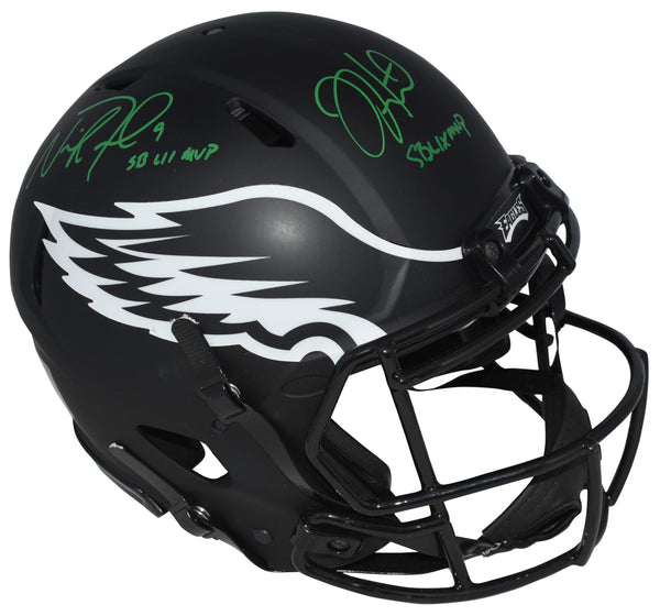 NICK FOLES JALEN HURTS SIGNED PHILADELPHIA EAGLES MVP AUTHENTIC ECLIPSE HELMET