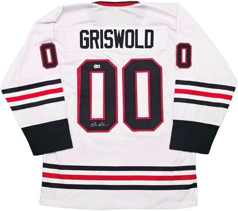Chevy Chase Signed Lampoons Christmas Vacation White Griswold Jersey 2 BAS