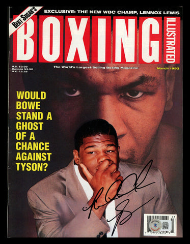 Riddick Bowe Autographed Boxing Illustrated Magazine Beckett BAS QR #BK08900