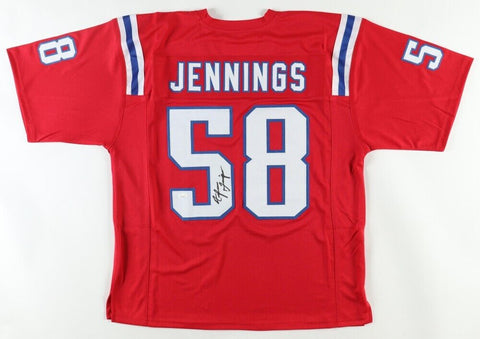 Anfernee Jennings Signed New England Patriots Red Jersey (JSA COA) Linebacker