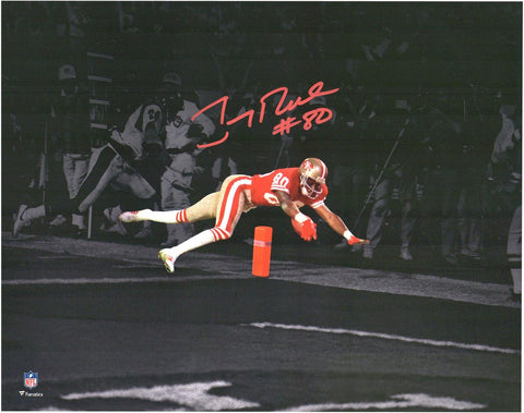 Jerry Rice 49ers Signed 11x14 Spotlight Photograph - Signature in Red Ink
