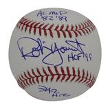 Robin Yount Signed Milwaukee Brewers 3 insc. Baseball Beckett 40620