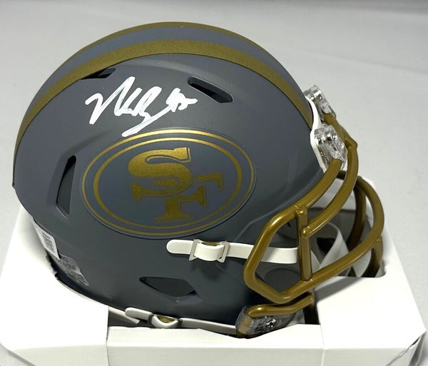 SF 49ers NICK BOSA Signed Riddell SLATE Speed Mini Helmet AUTO - BAS