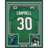 Framed Autographed/Signed Jihaad Campbell 35x39 Kelly Green Jersey JSA COA