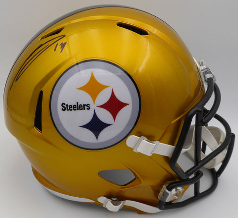 George Pickens Autographed Flash Yellow Full Size Helmet Steelers JSA #AS64677