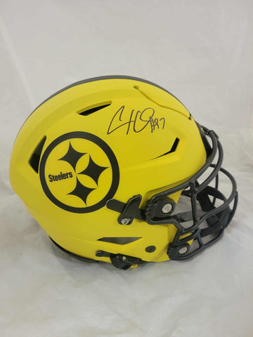 CAM HEYWARD SIGNED PITTSBURGH STEELERS RAVE SPEEDFLEX AUTHENTIC HELMET BAS QR