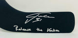 PHILIPP GRUBAUER Autographed "Release The Kraken" Mini Hockey Stick FANATICS