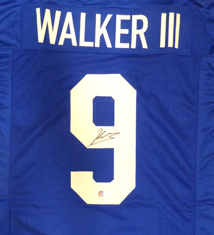 Seattle Seahawks Kenneth Walker III Autographed Blue Jersey Beckett QR #W811291