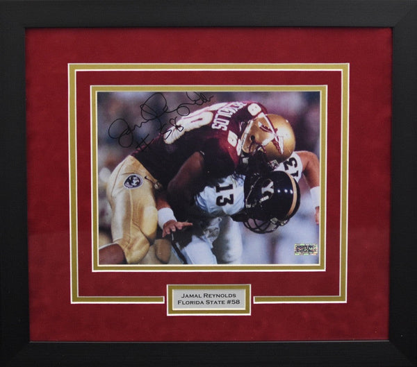 JAMAL REYNOLDS SIGNED FLORIDA STATE SEMINOLES 8x10 FRAMED PHOTO COA