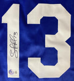 Salvador Perez Signed Royals Blue Jersey (Beckett) Kansas City 8xAllStar Catcher