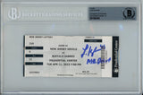 Luke Hughes Autographed New Jersey Devils 4/11/23 NHL Debut Ticket Beckett 57191