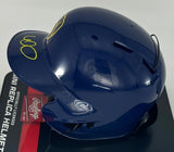 Brewers Catcher WILLIAM CONTRERAS Signed Rawlings BLUE Mini Helmet AUTO - BAS