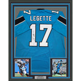 Framed Autographed/Signed Xavier Legette 35x39 Blue Football Jersey BAS COA
