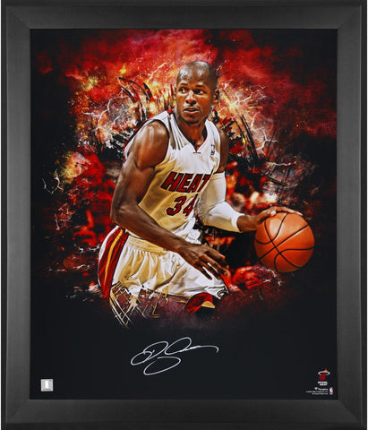 Ray Allen Miami Heat Framed Autographed 20 " x 24" In Focus Photograph