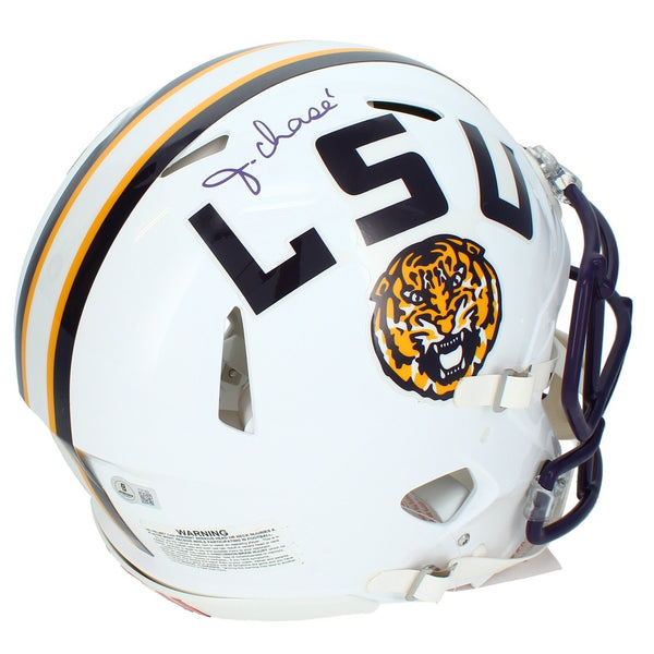 Ja'Marr Chase Autographed LSU Tigers White Alternate Authentic Helmet Beckett