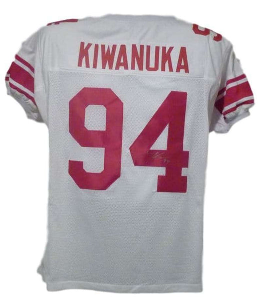 Mathias Kiwanuka Autographed Pro Style White XL Jersey DEN 11975