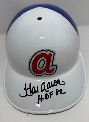 Braves HANK AARON Signed Full Size Atlanta Batting Helmet AUTO w/ HOF '82 - JSA
