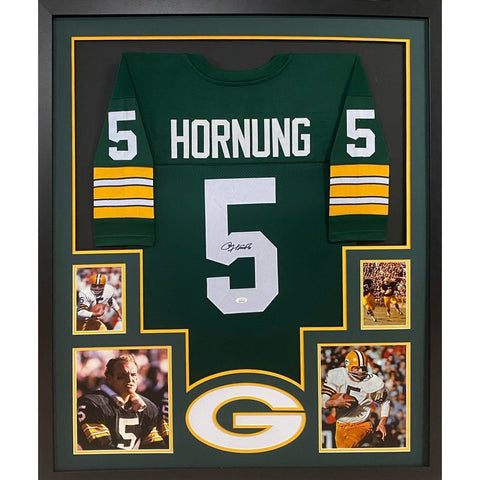 Paul Hornung Autographed Signed Framed Green Bay Packers Jersey JSA