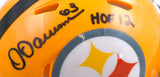 Dermontti Dawson Signed Gold Steelers Speed Mini Helmet w/HOF - Beckett W Holo