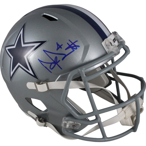 Dak Prescott Autographed/Signed Dallas Cowboys F/S Helmet Beckett Witness 50853
