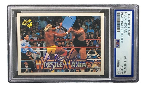 Hulk Hogan Signed 1990 Classic WWF Wrestlemania #34 Trading Card PSA 85581222